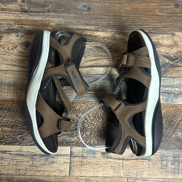 MBT Katika Brown Leather Women's Rocker Bottom Sandals - Picture 8 of 11